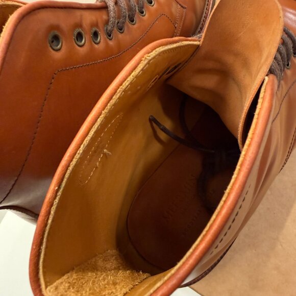 Meermin Cognac Shell Cordovan 9 eyelet Boots 7.5UK - 8.5US - Picture 6 of 7